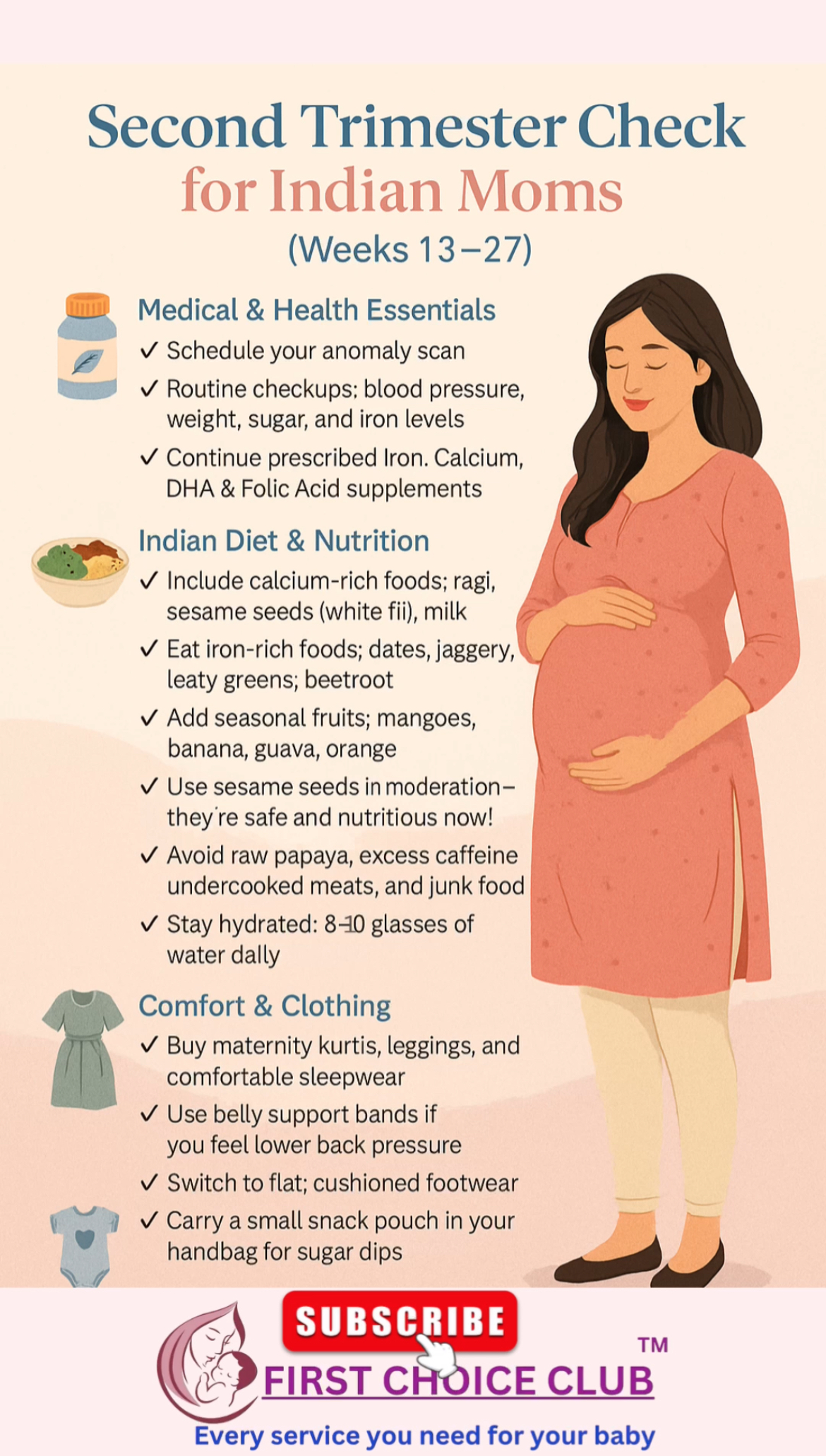 Second Trimester Checklist for Indian Moms Weeks