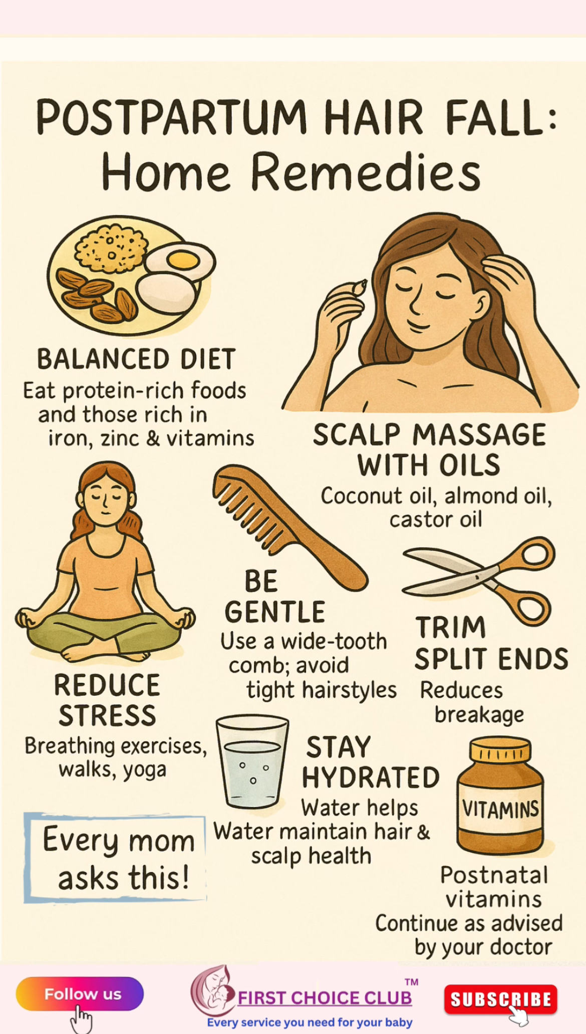 Postpartum Hair Fall Home Remedies