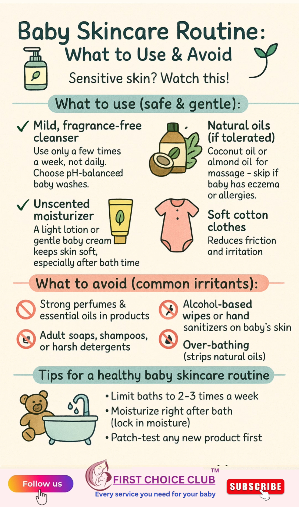 Baby Skincare Routine What to Use  Avoid