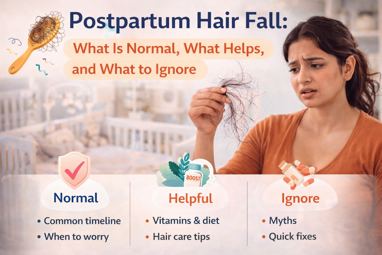 Postpartum Hair Fall What Is Normal What Helps and What to Ignore